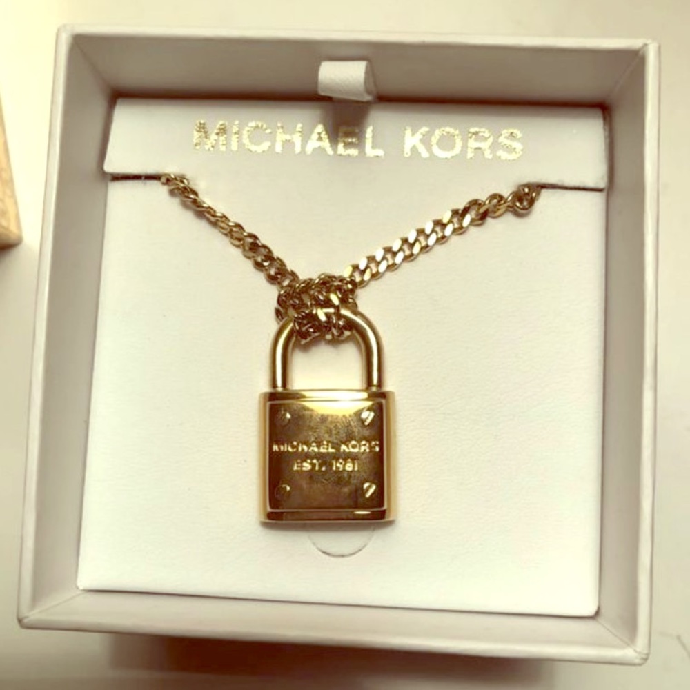 Michael Kors Padlock Gold Necklace